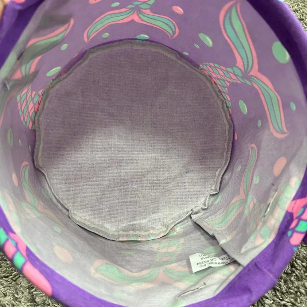 Purple Mermaid Tail Small Canvas Storage Bin‎ Basket with Handles